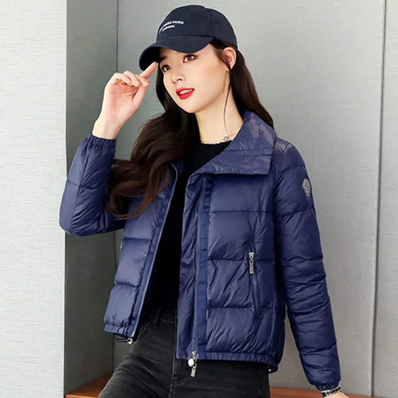 

Women's Down Jacket 2020 Short Autumn Winter Ultra Light Duck Down Coat Female Puffer Jacket Doudoune Femme Hiver KJ3735