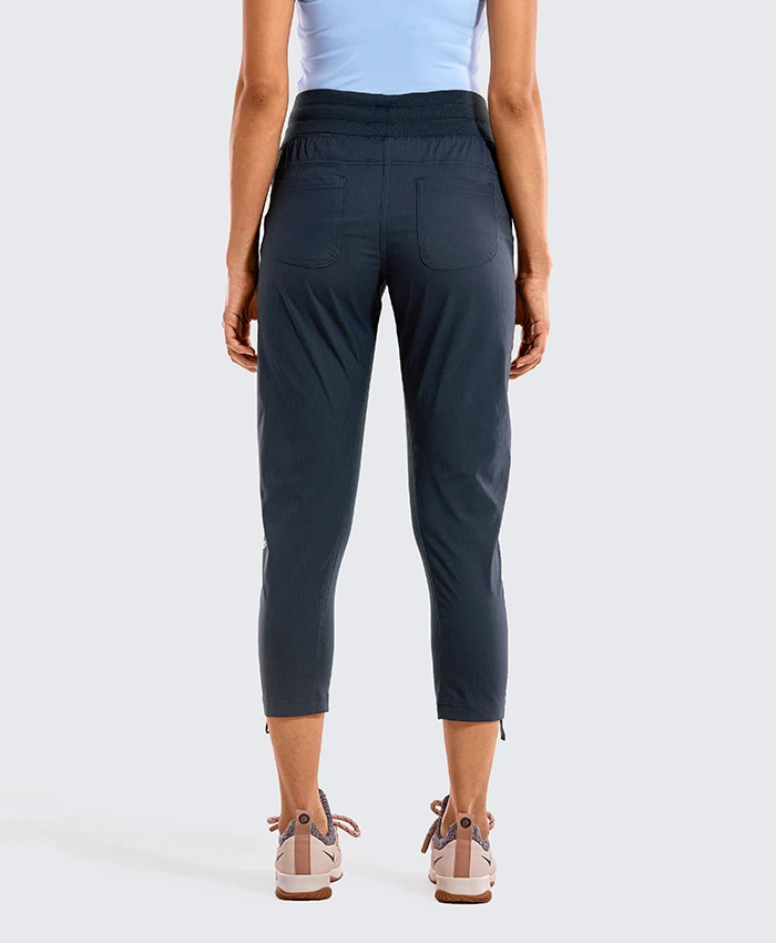 La Isla женщины Go to Stuido эластичные Тканые Полосатые брюки для улицы повседневные брюки-25 дюймов