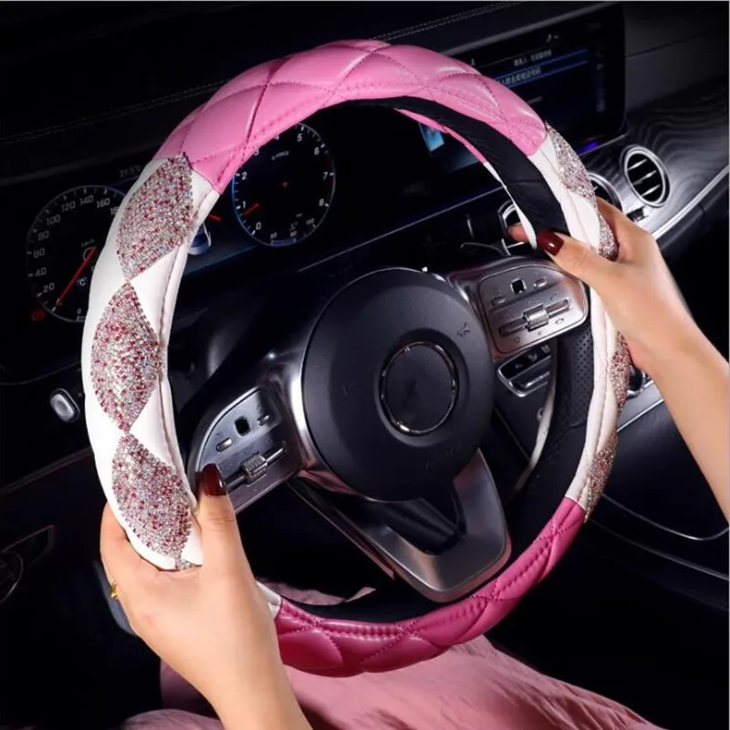 Car Steering Wheel Cover, Universal Microfiber PU Leather...