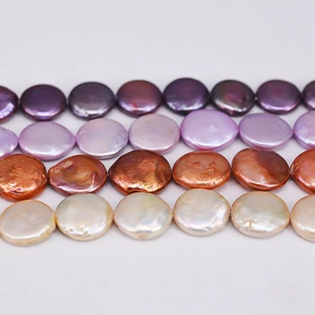 

ICNWAY 15inch Natural Freshwater Pearl 15-16mm AA coin Beads for Silver 925 Jewelry Making Necklace Bracelet earring