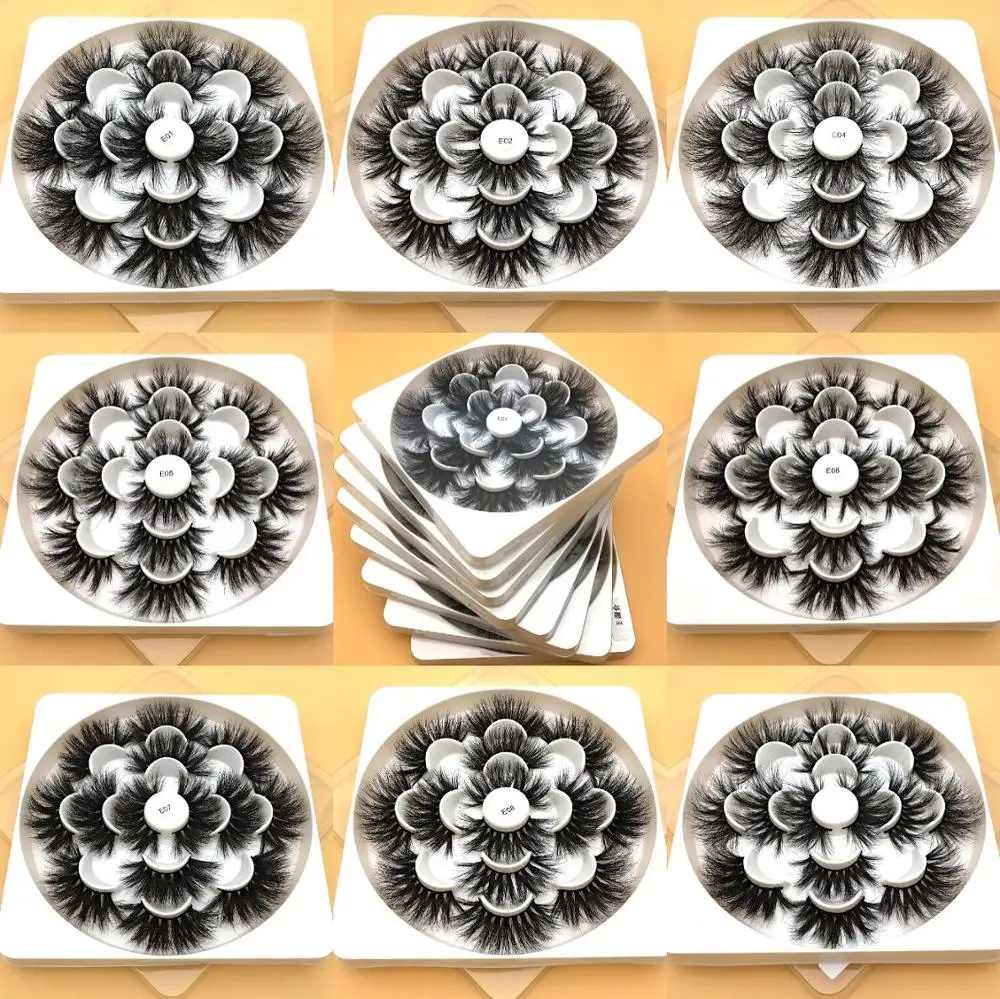 

7pairs 25mm 3D/5D/6D Thick Mink Eyelashes Fake Lashes Long Makeup Mink Lashes Eyelash Extension False Eyelashes Mixed model