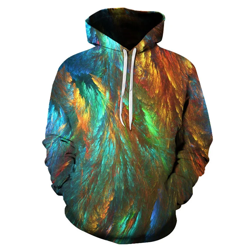 WY-1460 fashion tide brand youth hoodies color painting paint 3D digital printing pullover couple loose hooded baseball uniform 6XL - Цвет: WY-1460