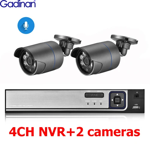 Gadinan H.265 8CH POE System 5.0MP Audio IP Camera Metal Outdoor Waterproof Network Camera CCTV Security System Surveillance Kit home camera system Surveillance Items