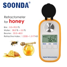 4-in-1 Auto Digital Honig Baume Meter Refraktometer Zucker Wasser Inhalt Detektor Honig Konzentration Messung 0-90% Brix Meter