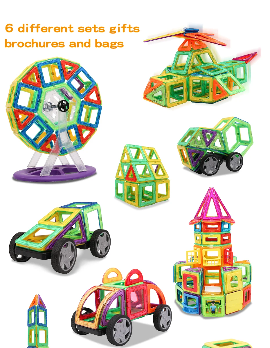 Conjunto de Construção Educativos para Crianças Bolsa Grátis Tamanho Grande Designer Magnético Modelo & Construção Brinquedo Ímãs Blocos Magnéticos Brinquedos 15 de construção modelo & construção brinquedo ímãs