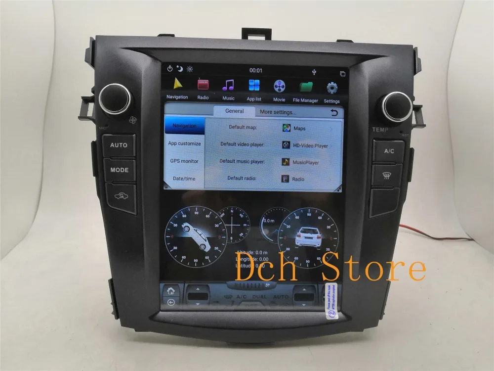 10,4 ''вертикальный экран Tesla стиль Android 8,1 автомобильный DVD gps для Toyota Corolla 2006 2007 2008 2009 2010 2011 2012 2013 ips радио