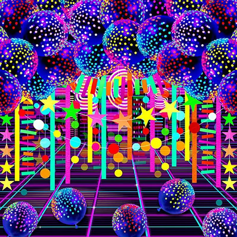 Ballons Fluorescents Lumineux Pour Joyeux Anniversaire 10 Pieces Lueur Fluo Decor De Fete A Theme Anniversaire Et Mariage 80s 90s Aliexpress