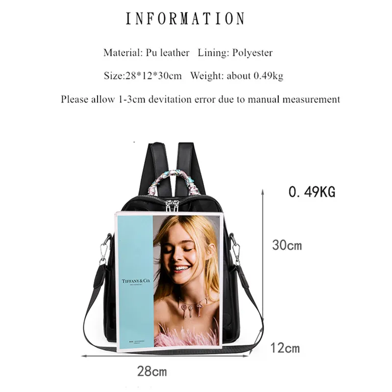 Vento Marea Fashion Backpacks Pu Leather 2021 Multi Purpose Travel Women Shoulder Bag Letter Ribbon Daypack Purse For Teen Girl
