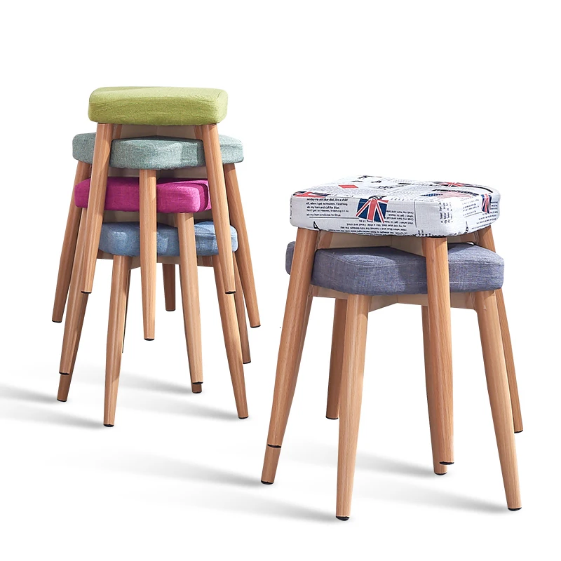

xx1Simplicity Small Stool Household Bench Originality Low Stool Northern Europe Fabric Art Small Square Stool Restaurant Dining