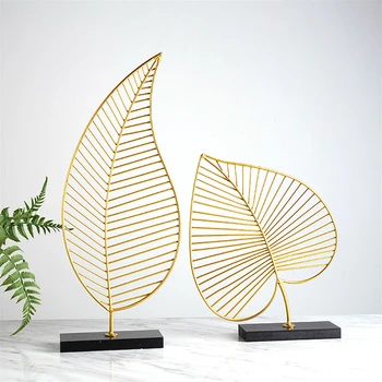 

nordic creative modern Home decoration accessories living room bedroom house Home decor desktop Golden plant statue Crafts gift
