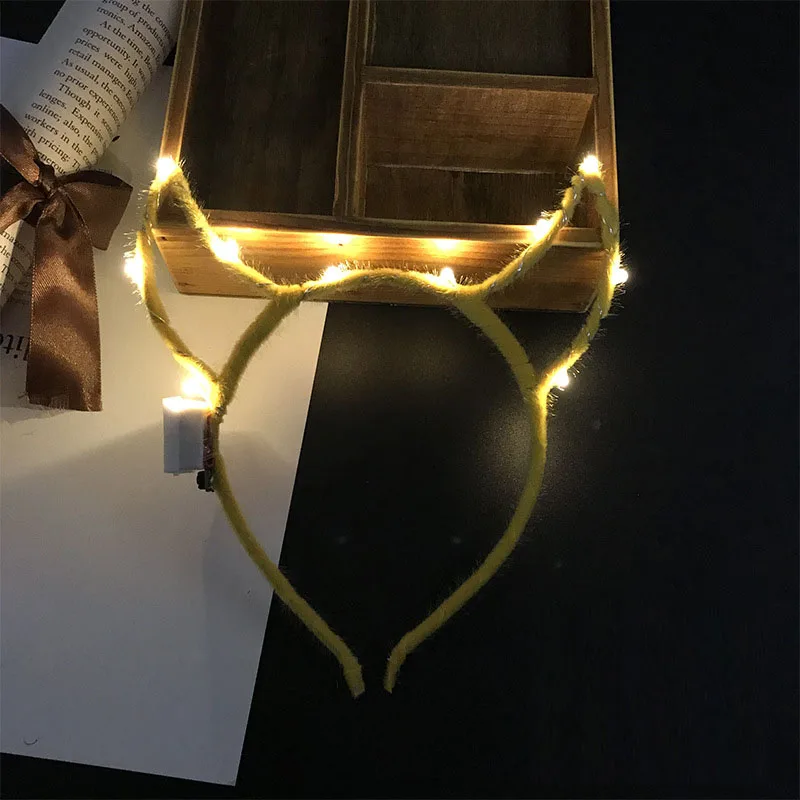 1 шт. светодиодный светильник повязка на голову с дьявольскими ушами вечерние