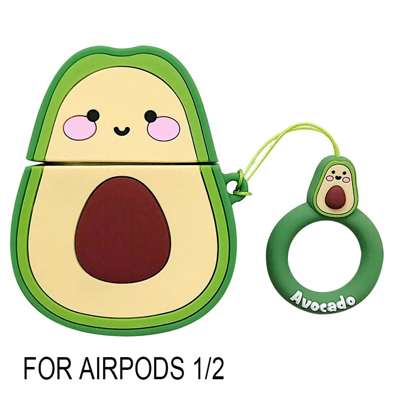 Чехол s для AirPods Pro 2 1 наушники мягкий, симпатичный, из ТПУ чехол с рисунком авокадо для Air Pods Pro 2 1 мультяшный чехол с принтом авокадо чехол с крючками - Цвет: for airpods 2 1