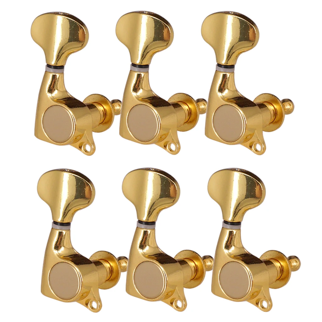 Chrome Enclosed Guitar Tuning Pegs Tuners with steel string For Acoustic Electric Guitars 6R Guitar Accessories