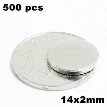 

500pcs 14x2mm Super Powerful Strong Bulk Small Round NdFeB Neodymium Disc Magnets Dia 14mm x 2mm N35 Rare Earth NdFeB Magnet