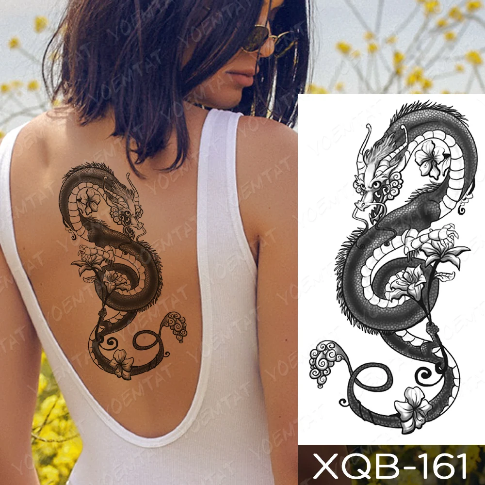 Tatouage Dragon Enroulé Autour Du Bras Autocollant De Tatouage Temporaire Imperméable Dragon Lotus Plum Rose,  Tatouage Épée De Serpent, Bras D'art Corporel, Fausse Manche Pour Femmes Et  Hommes - Temporaire Tatouages - AliExpress