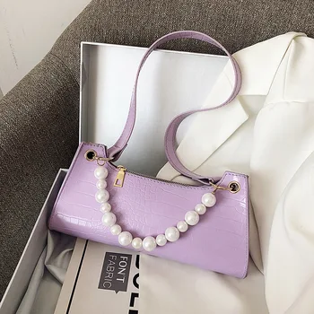 

Crocodile pattern handbag 2020 summer new bag women fashion pearl belt one-shoulder messenger handbag