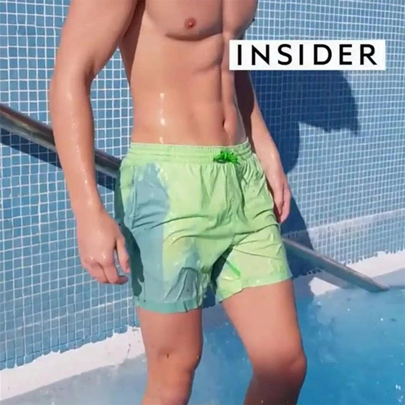 

Magical Change Color Men Beach Shorts Summer Swimming Trunks Swimwear Swimsuit Quick Dry bathing shorts Amazing Short Pant