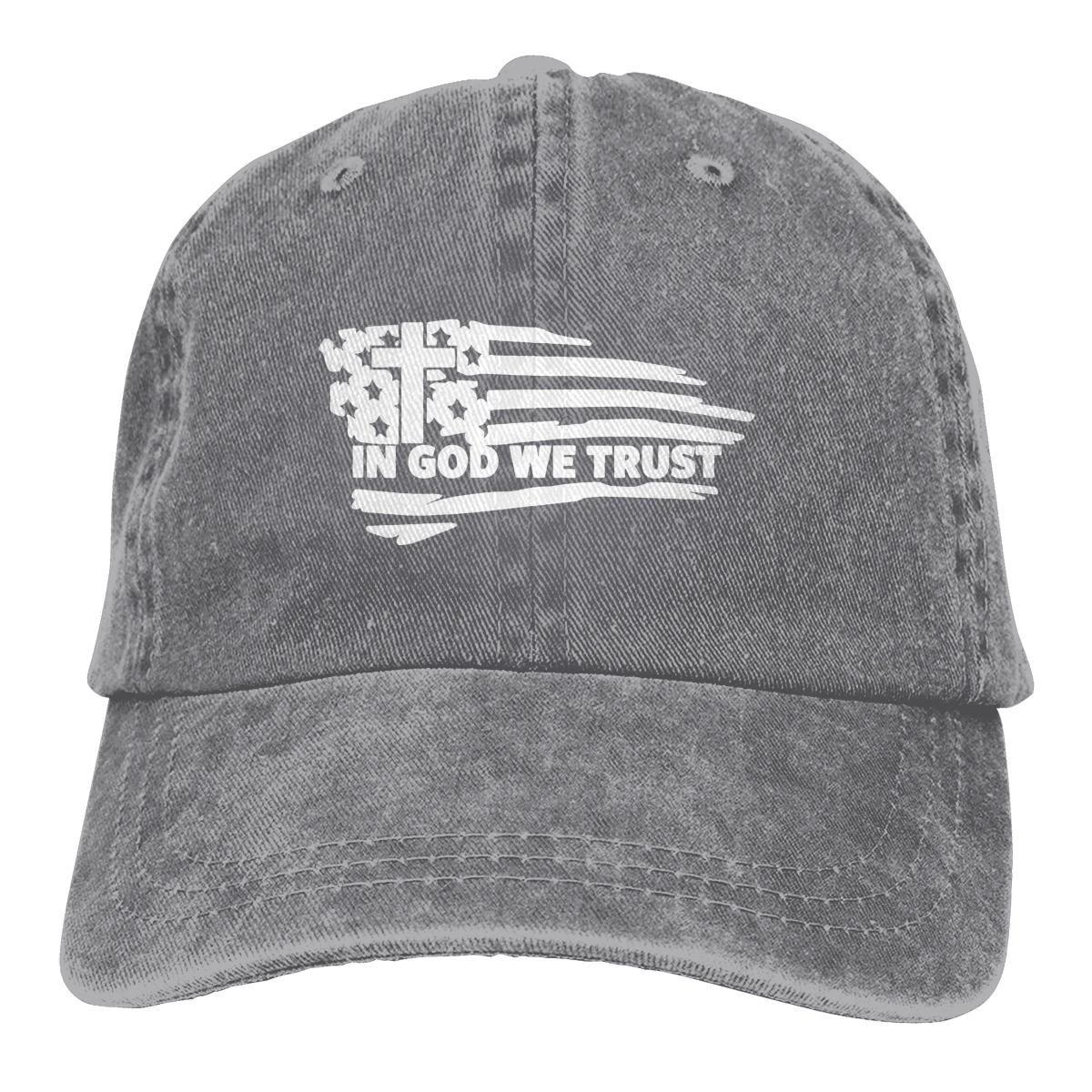 Crosss американский флаг в Боге мы доверяем Casquette черный унисекс Мужские Женские деним Strapback бейсболка Регулируемая Гольф папа шляпа