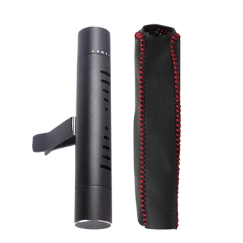 

1Pcs Car Air Freshener Solid Perfume Diffuser Car Vents Perfume Seasoning & 1Pcs Car Handbrake Covers Case