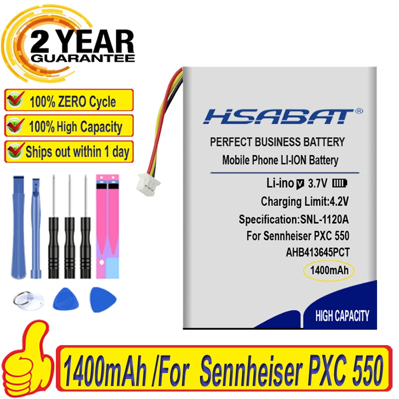 1400mAh AHB413645PCT Battery for Wireless Bluetooth Headset for Sennheiser PXC 550 rechargeable battery