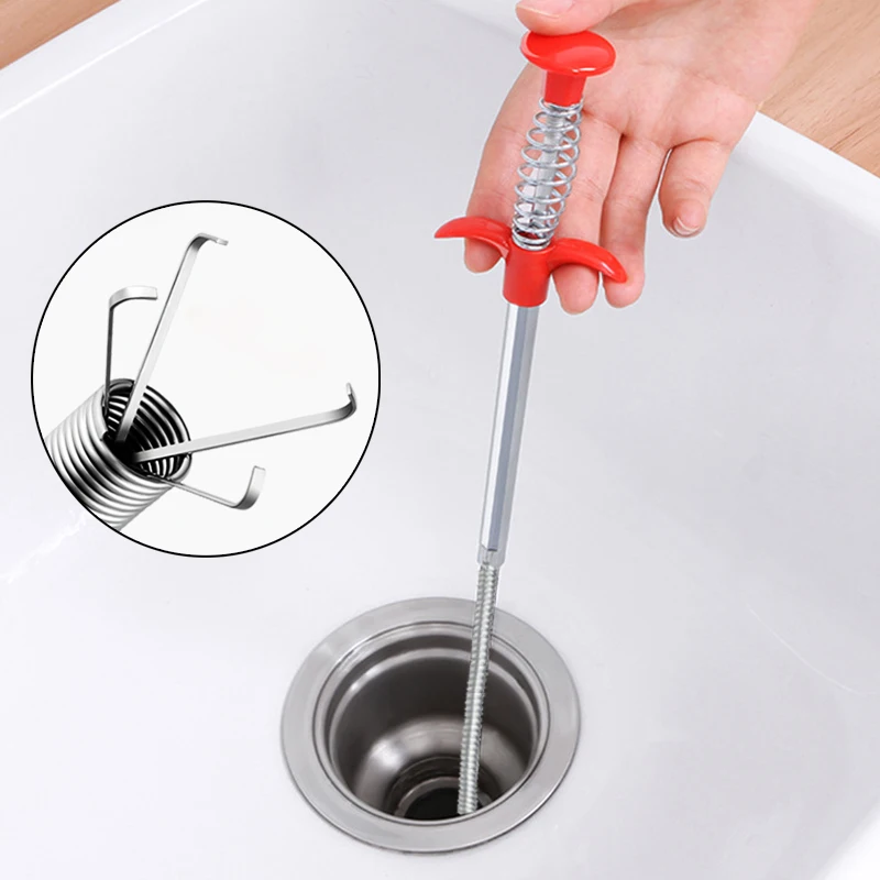 23.6 Inch Drain Snake Sink Drain Cleaner Remover Cleaning Tools For