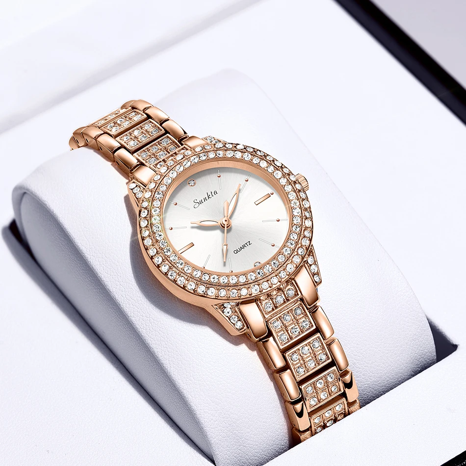 Reloj de moda para mujer con diamantes, reloj de marca de lujo para mujer, pulsera informal para mujer, relojes de cristal femeninos_voghion.com