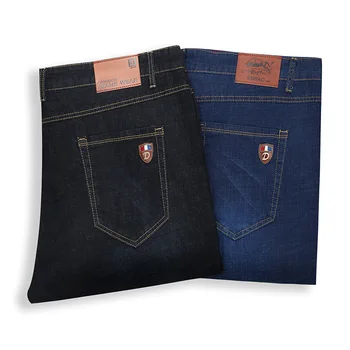 

Jeans Male Thin Section Big Size Loose Straight Cylinder Slim Fit Business Leisure Middle Age Fat Man Long Pants Spuer