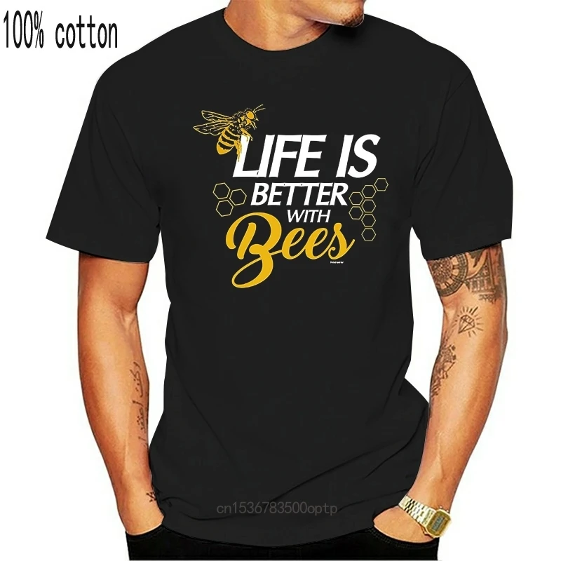 Beekeeper T-Shirt Life Is Better With Bees Beekeeping 2019 New Fashion Men'S T-Shirts Short Sleeve Print Tee Shirts Cool T Shirt | Мужская