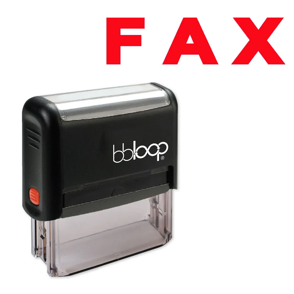 BBloop "факс" Смелый самоинкинговый штамп, прямоугольный, с лазерной гравировкой, синий
