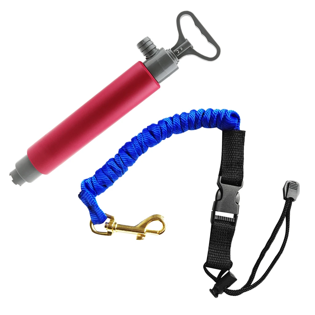 Kayak Bailing Hand Bilge Pump + Paddle Leash Coiled Lanyard With Snap Hook