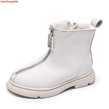 

New Children Girls Boots Shoes Kids Baby Autumn Winter Princess Shoes For Girls Snow Boots PU Leather ZIP Boots