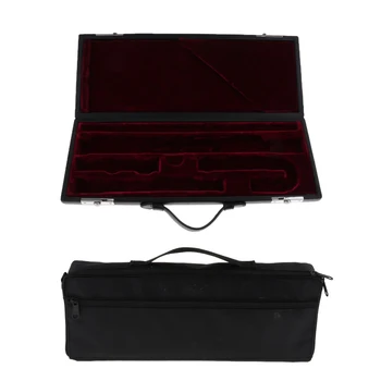 

Portable Flute Hard Case Leather Cover with Carry Handbag Bag, Put 2 Headjoint