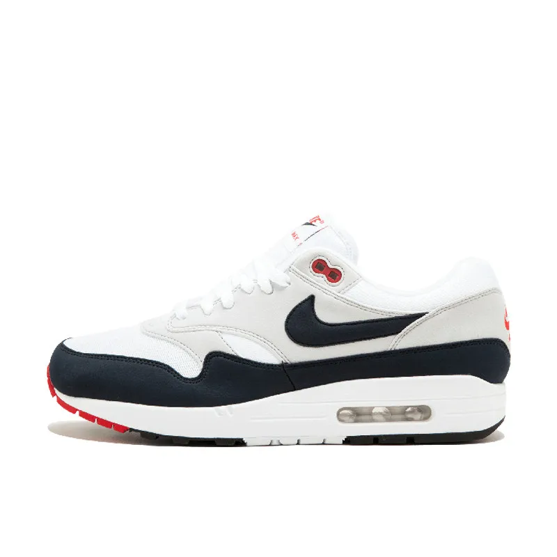 White black Гарантированный Новое поступление Аутентичные Nike AIR MAX 1 годовщины, Мужская обувь для пробежки, хорошее качество кроссовки для улицы - Цвет: White black
