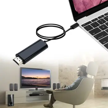 

Black Type-C to HDMI 4K Adapter Cable Mobile Phone Computer Connecting Cable High Definition TV Converter