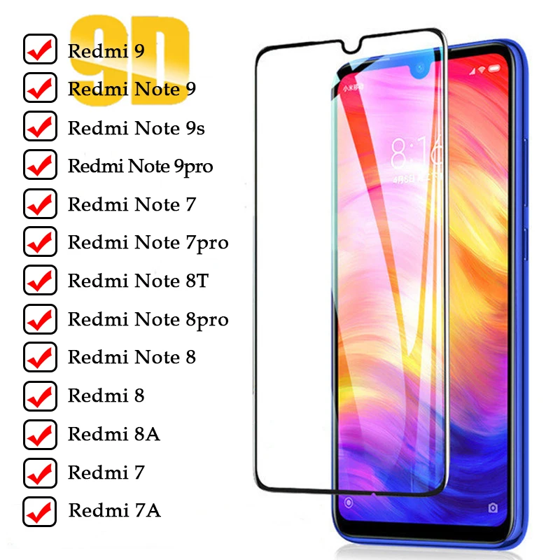 9D закаленное стекло для Redmi Note 7 8t 9s 8 9 pro xiaomi poco x3 защита экрана Xiaomi redmi note