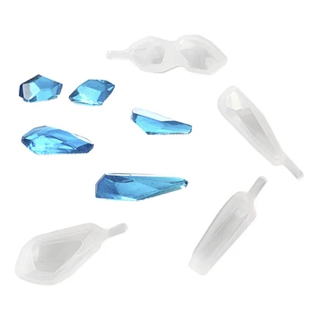 

4pcs Handmade Pendant Liquid Silicone Mold Resin Pendant Mould For DIY Decoration Tools Crystal Design Jewelry