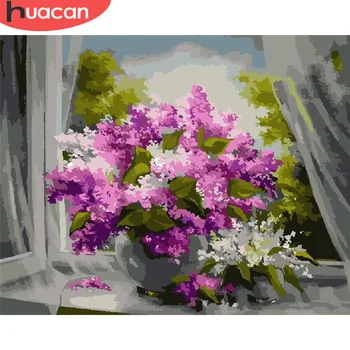 

HUACAN DIY Painting By Numbers Flower Hand Painted Paintings Gift Pictures By Number Flowers Kits Drawing On Canvas Home Decor