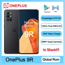 Original Global Rom OnePlus 9R 5G Smartphone 9 R Snapdragon 870 8GB 128GB 6.55'' 120Hz AMOLED Screen 65W Warp Mobile Phone