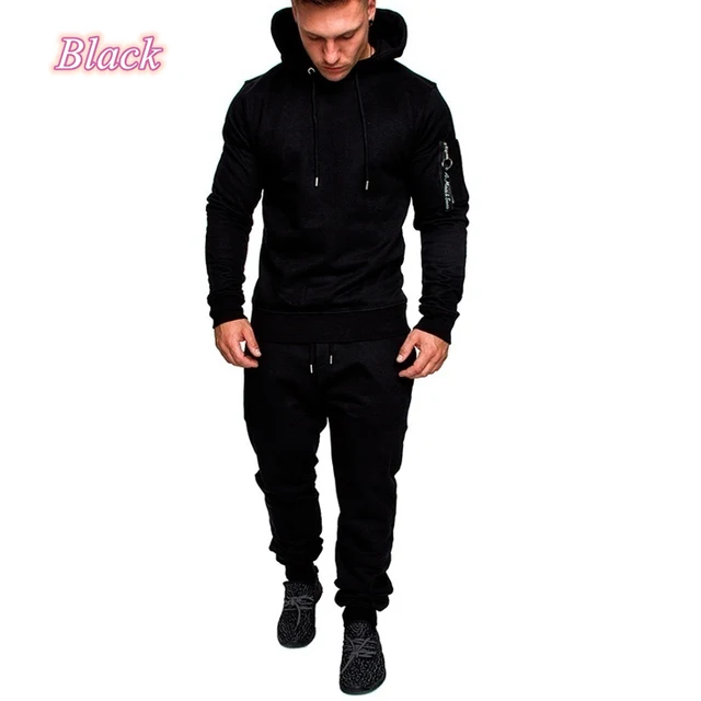 Sports Fashion Men's Fashion Hoodies Suits Camouflage Clothing Popular Style Jacket Outdoor Tracksuit Sets/Pants/Tops black