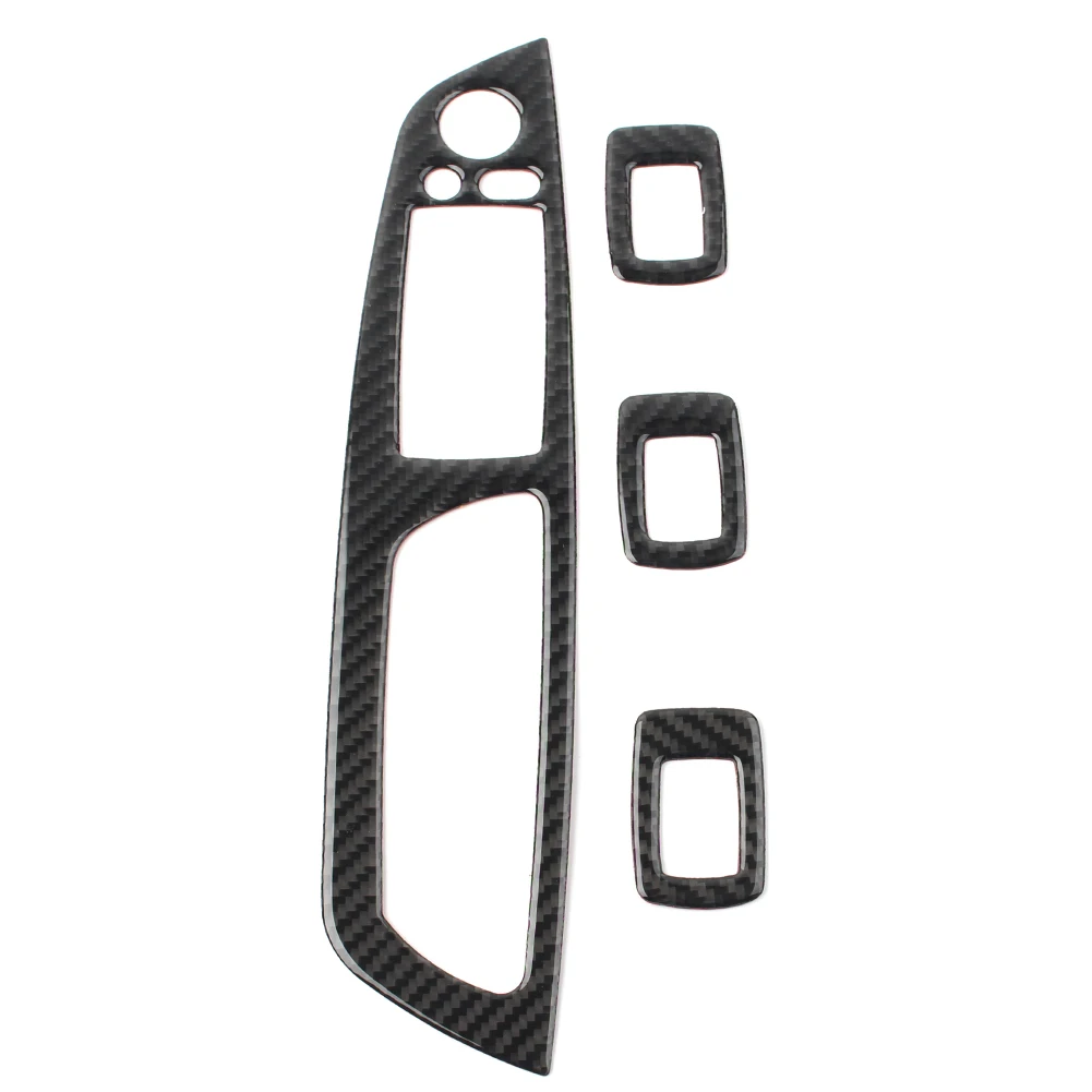 4pcs Carbon Fiber Auto Door Window Button Frame Cover Trim For Bmw X5
