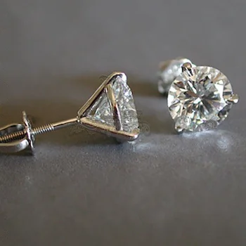 

Cute Boho Female Three-Prong Martini Stud Earrings Elegant Wedding Earrings For Women Crystal Zircon Double Earrings