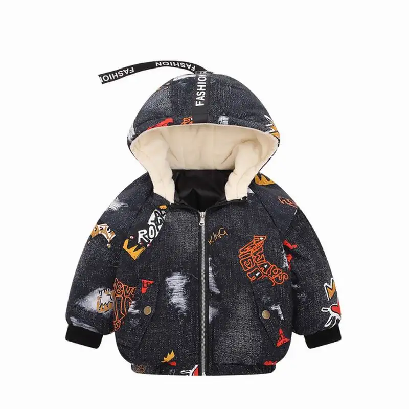 

2019 New Arrival Kids Cotton Coat Boys Jacket Girls Outwear Children Down Coat Black/Dark Blue Colors Baby Coat Warm