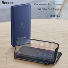 Baseus power Bank 10000 мАч портативная Qi Беспроводная зарядка для samsung iPhone 11 USB Мобильный Внешний аккумулятор power bank Быстрая зарядка