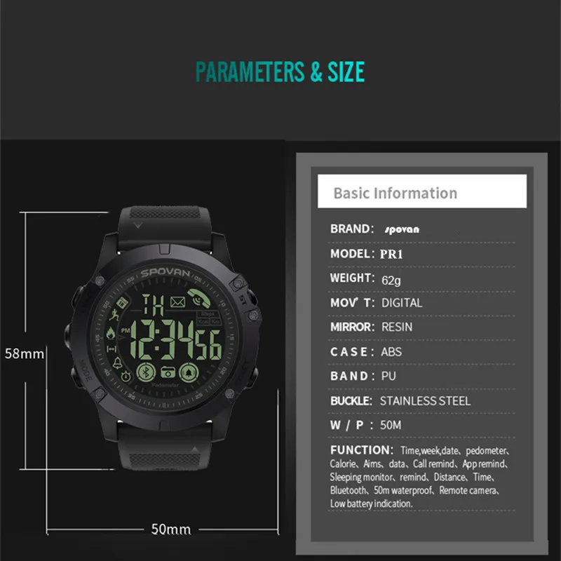 Spovan Tact Watch Manual Mens Watches Spovan Smart Watch Manual