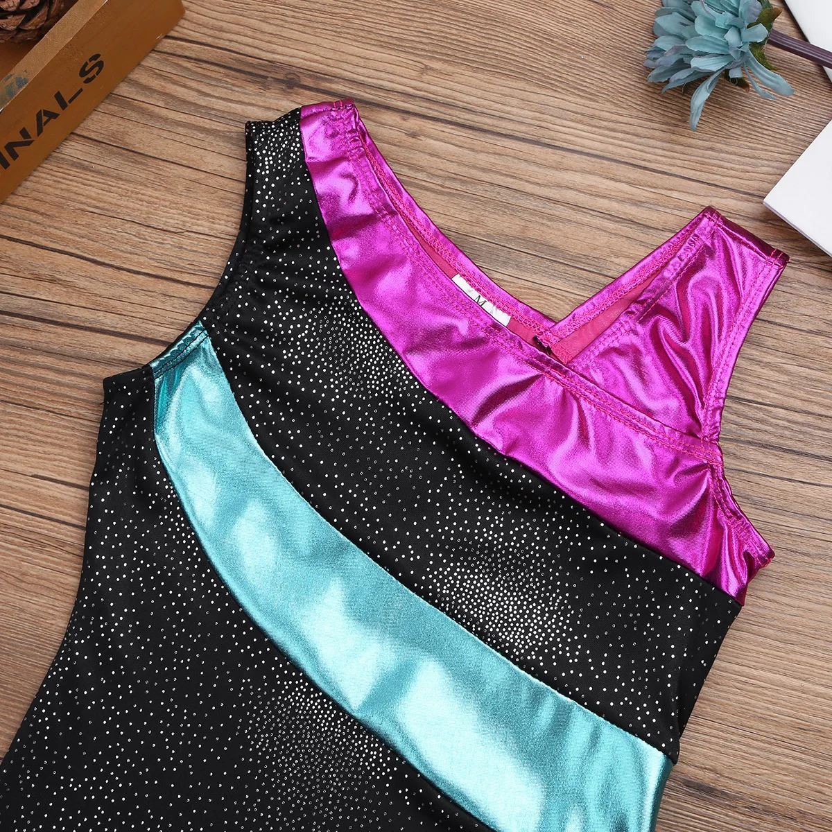 Детский танцевальный купальник FEESHOW для девочек балетный комбинезон с разрезом