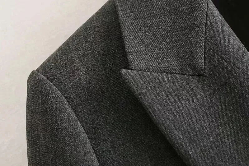 

Pu78 2019 Autumn New Style Fold-down Collar Pocket-Accent Loose-Fit Suit Jacket