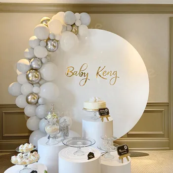 

Baby Shower Decor Gray and White Balloons Arch Wedding Ballon Garland Kit Boy Girl Baptism Bridal Shower Birthday Party Decor XN
