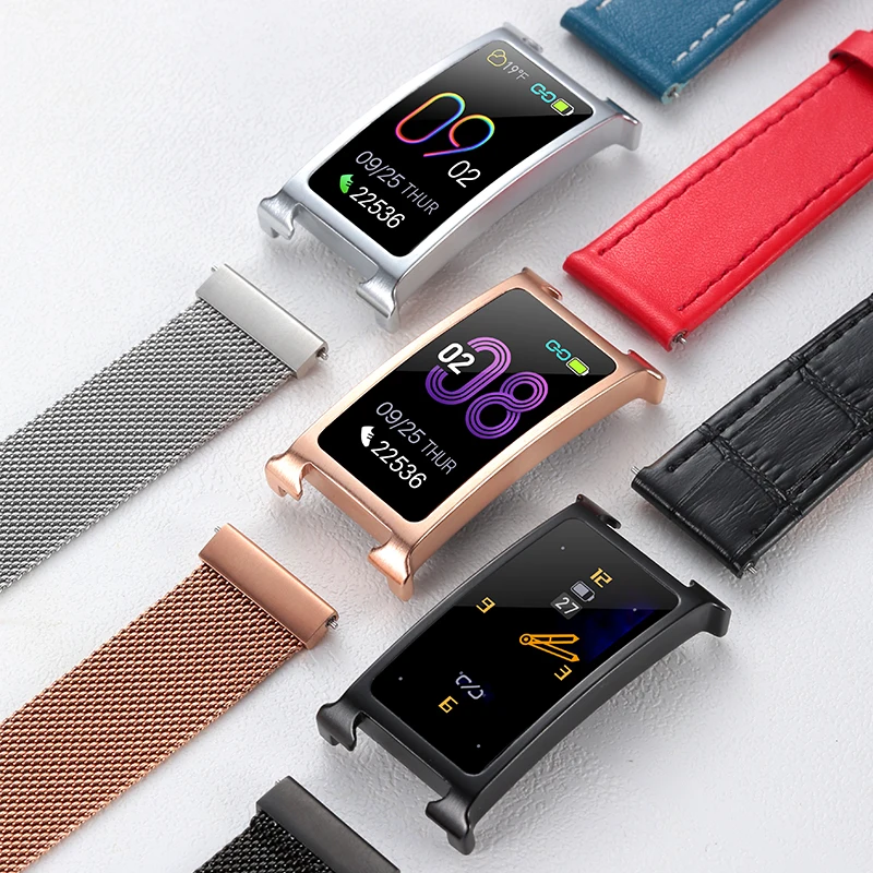 Fashion Smart Bracelet Women IP68 Waterproof Multi-sports Pedometer Heart Rate Sleep Monitor Fitness Metal Watch wristband F8