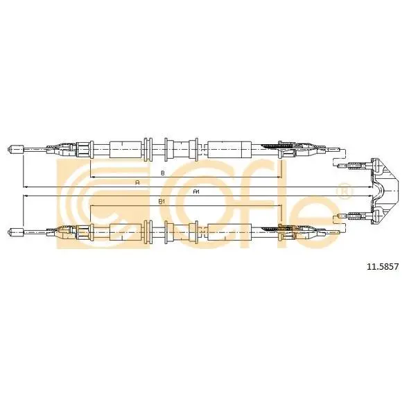 Трос стояночного тормоза задн OPEL ASTRA G all(барабанные тормо
