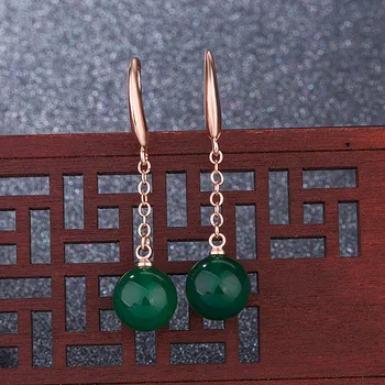 

14K Gold Filled Earring Natural Jade Jewelry Bizuteria Women Oorbellen Orecchini Garnet Wedding Emerald Gemstone Drop Earrings